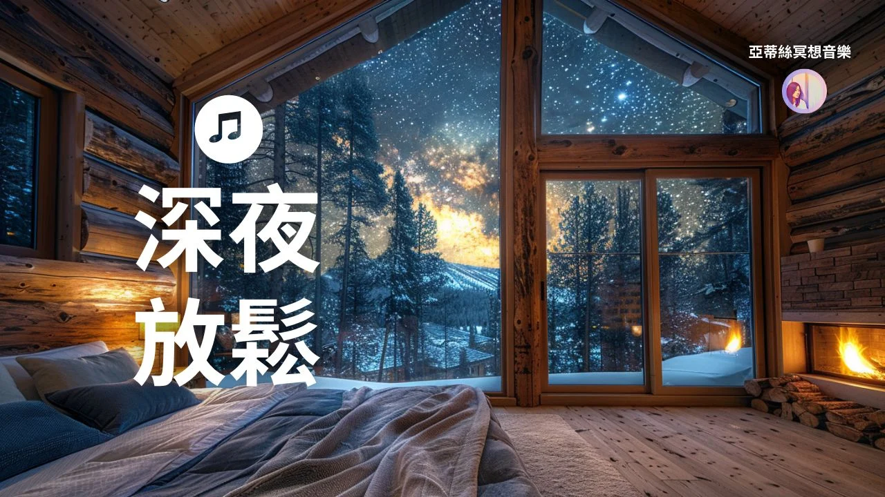 舒適的避世小屋內有壁爐和靜謐的鋼琴音樂
亞蒂絲冥想音樂適合助眠和冥想