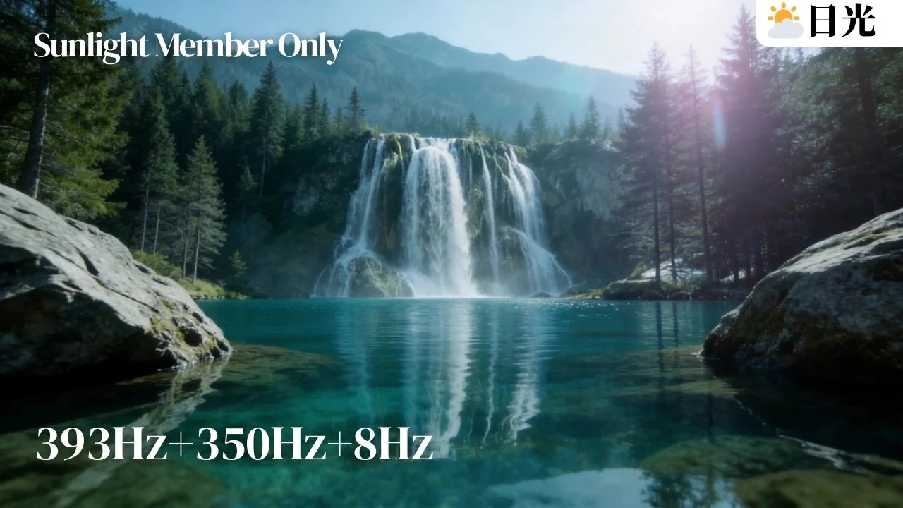 6/22 ⛅393Hz + 350Hz視疲勞緩解、明亮眼睛(黑幕版) 大自然療癒冥想音樂｜日光會員專屬