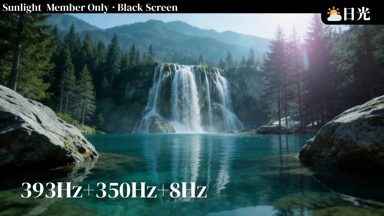 6/22 ⛅393Hz + 350Hz視疲勞緩解、明亮眼睛(黑幕版) 大自然療癒冥想音樂|日光會員專屬